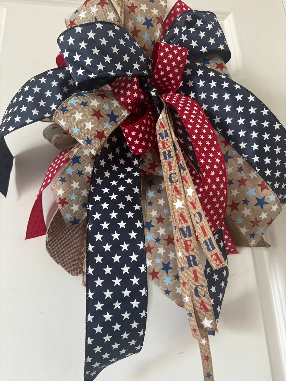 XL Bow Summer Patriotic Multi-seasonal Americana Bow 250th DIY Custom Final Sale
